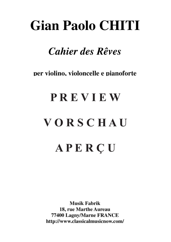Product gallery: Page 2 of 14 Cahier des Rêves , , (violin, cello + piano)
