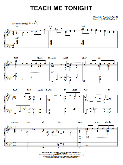 Product gallery: Page 1 of 1 Teach Me Tonight (arr. Brent Edstrom), Sammy Cahn