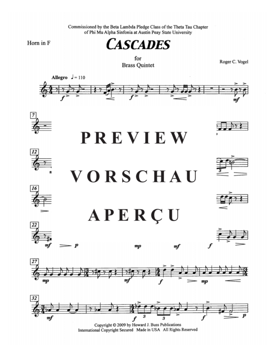 Produktgalerie: Seite 20 von 21 Cascades , , (Blechbläserquintett)