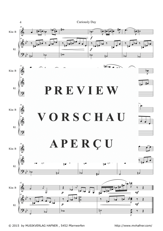 Product gallery: Page 9 of 10 Curiously Day, , (clarinet in Bb and piano)