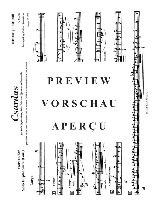 Produktgalerie: Seite 19 von 21 Csardas , , (Tuba Quatett + Euphonium Solo + Tuba Solo)