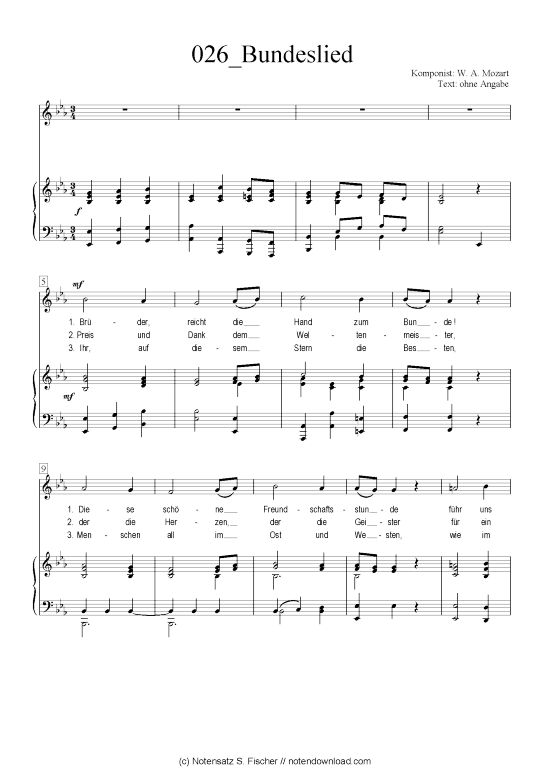 Produktbild zu: Bundeslied W. A. Mozart