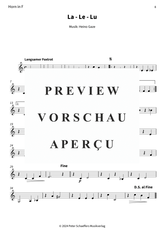 gallery: La - Le - Lu, Heinz Rühmann, (Blechbläser Quartett 2x Trompete in B, Horn in F+Posaune)