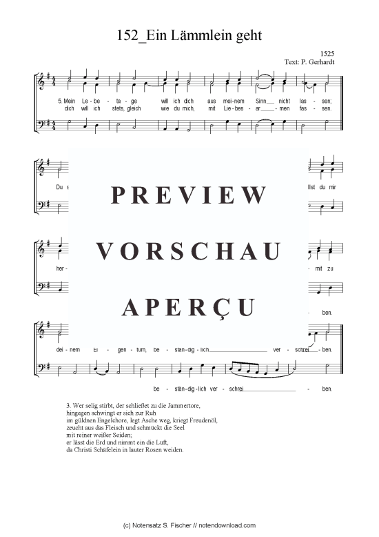 Product picture to: Ein Lämmlein geht 1525 / P. Gerhardt