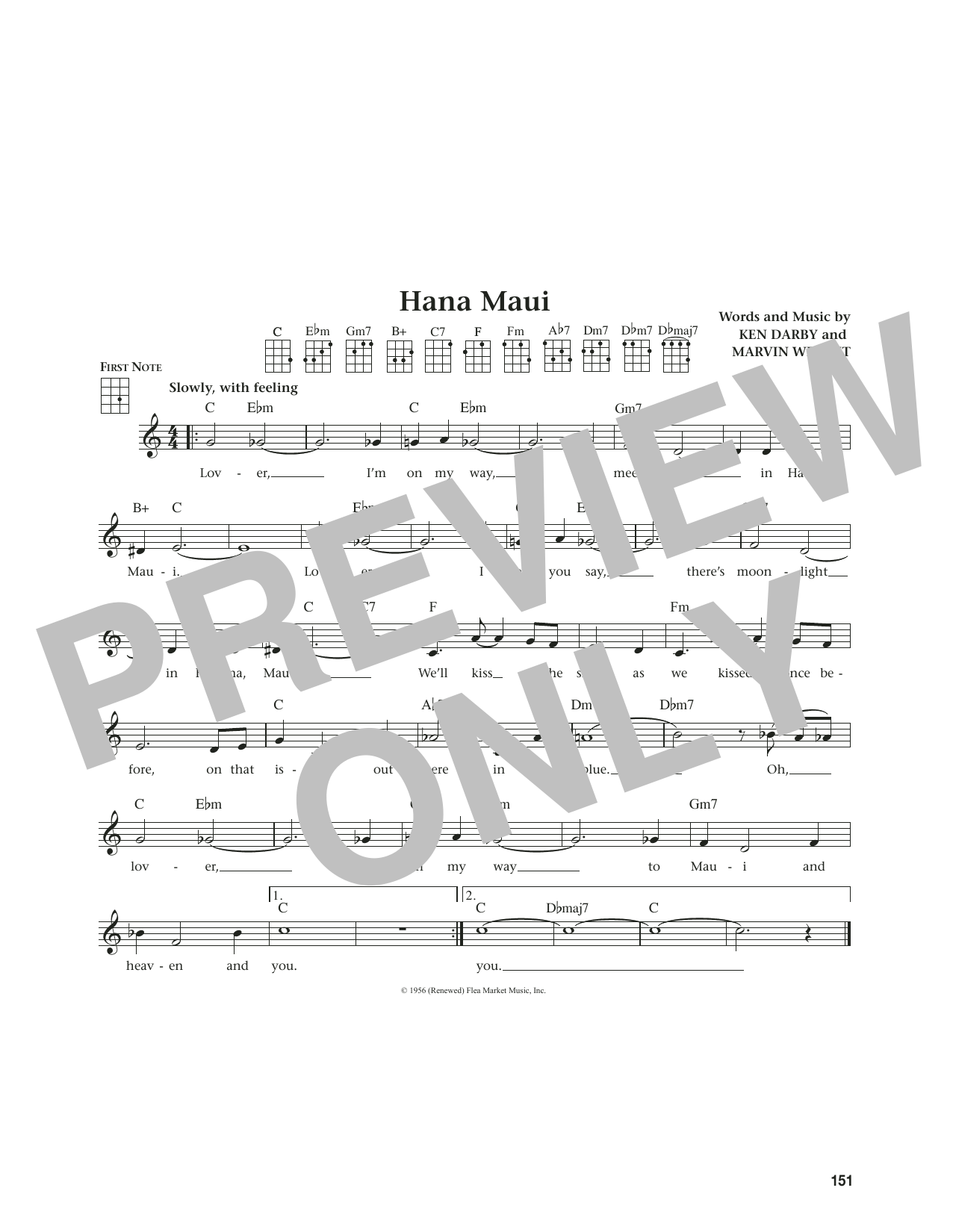 Produktgalerie: Seite 1 von 1 Hana Maui (from The Daily Ukulele) (arr. Jim Beloff), Marvin Wright, Ukulele