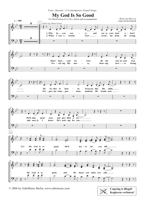 gallery: My God Is So Good, , Gemischter Chor und Klavier