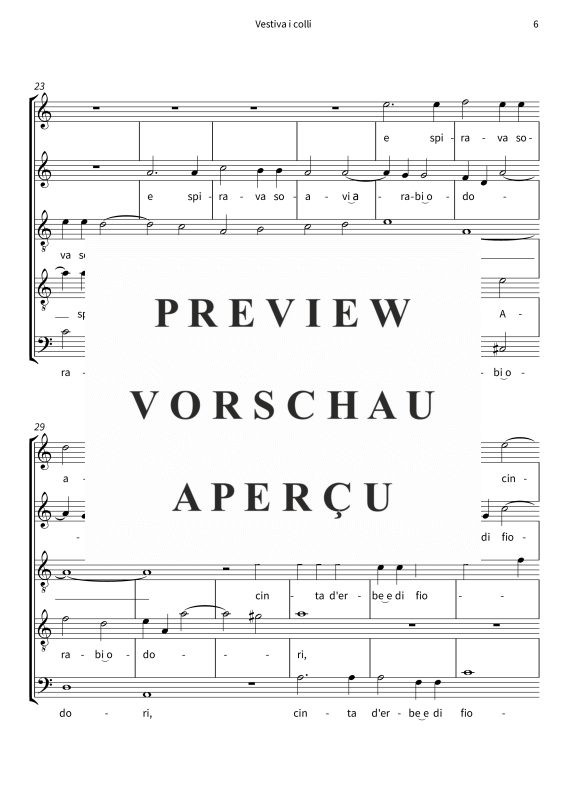 gallery: Vestiva i colli - Un madrigale magistrale del Rinascimento, , Gemischter Chor/Ensemble 5-stimmig CATQB