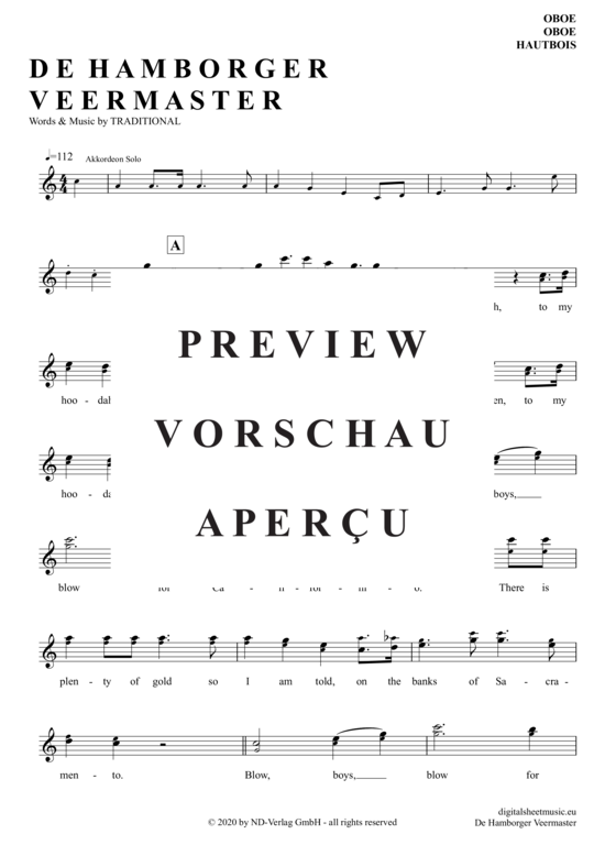 Produktgalerie: Seite 2 von 4 De Hamborger Veermaster , , (Oboe)