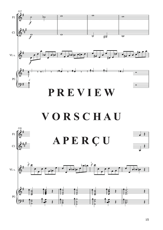 Product gallery: Page 17 of 21 Hommage à la Pologne (2015) , ,  (ensemble for violin solo, piano, flute, clarinet + string quintet)