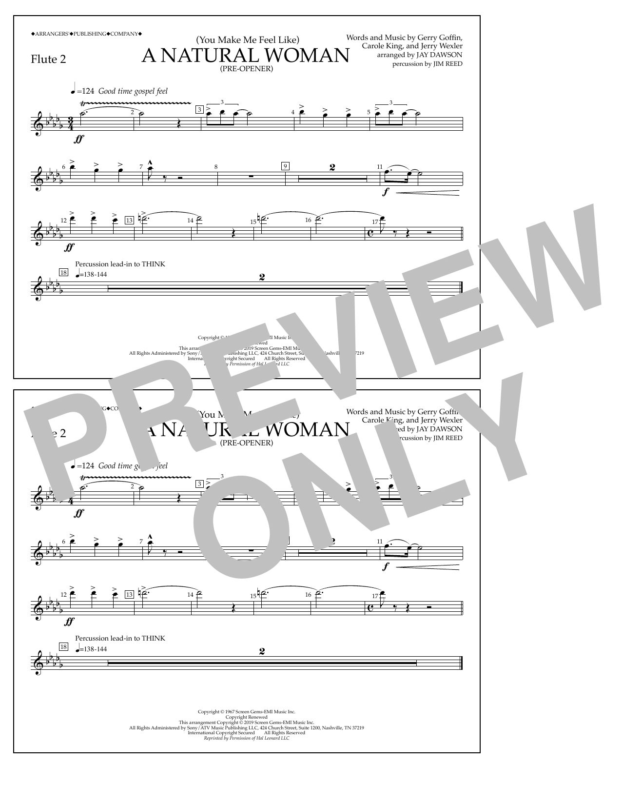 Produktbild zu: (You Make Me Feel Like) A Natural Woman (Pre-Opener) (arr. Jay Dawson) - Flute 2