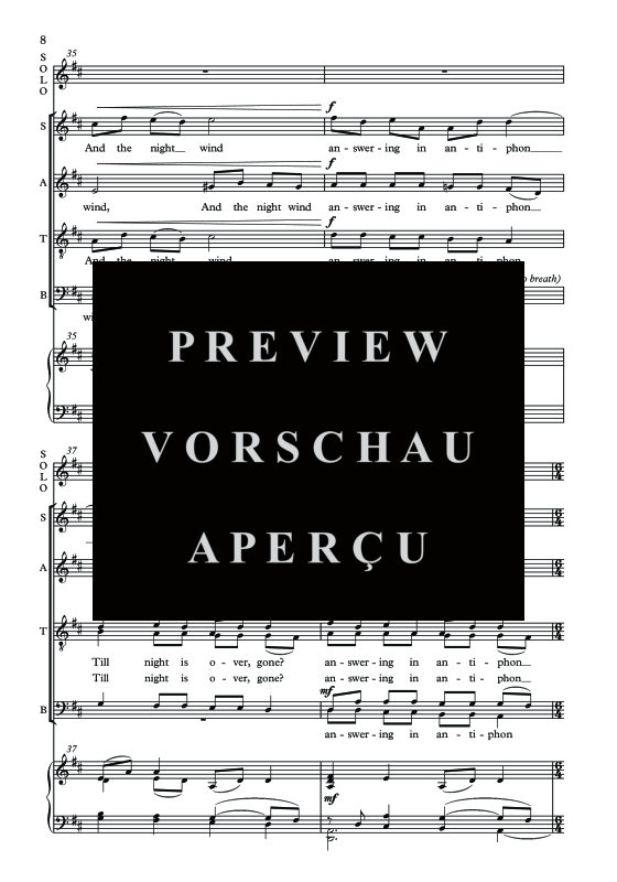 Produktgalerie: Seite 11 von 11 At that hour when all things have repose, , Sopran Solo, Gemischter Chor und Harfe