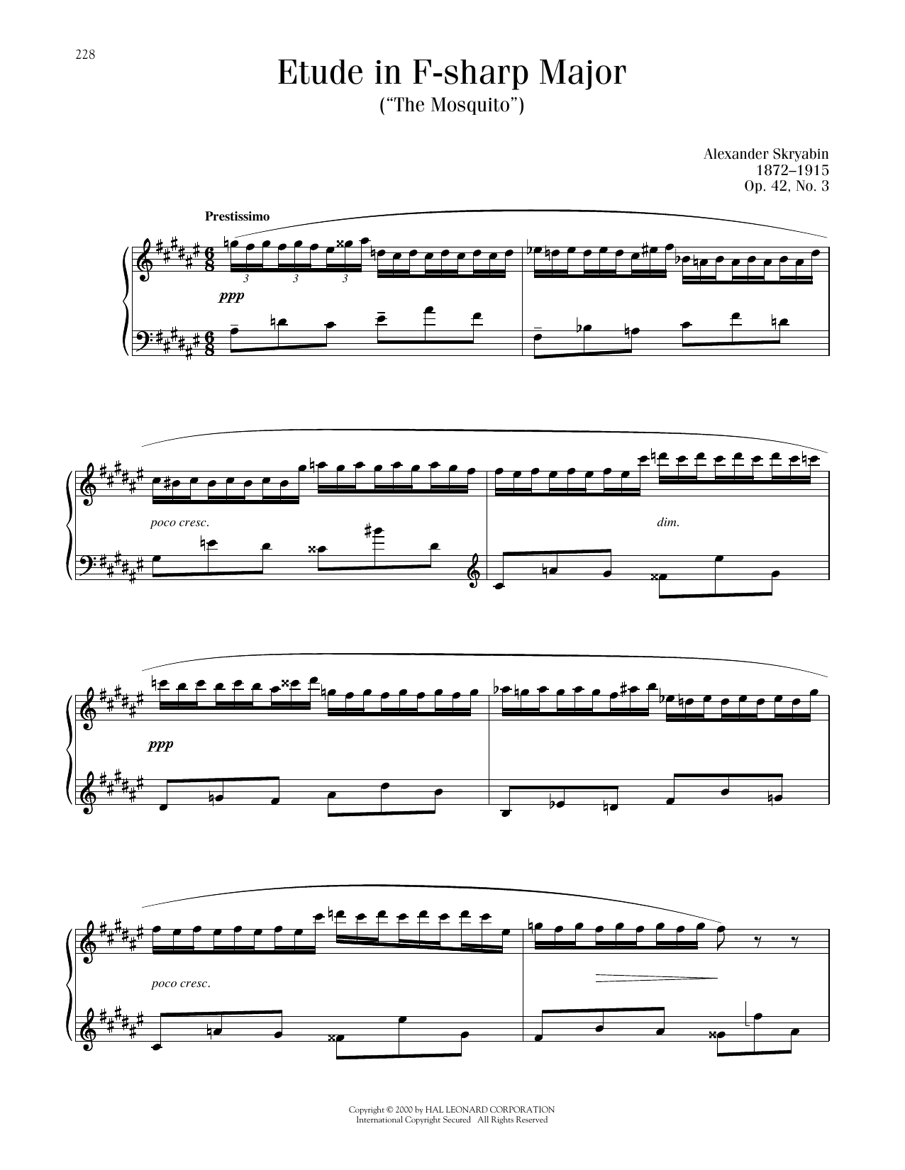 Produktbild zu: Etude, Op. 42, No. 3