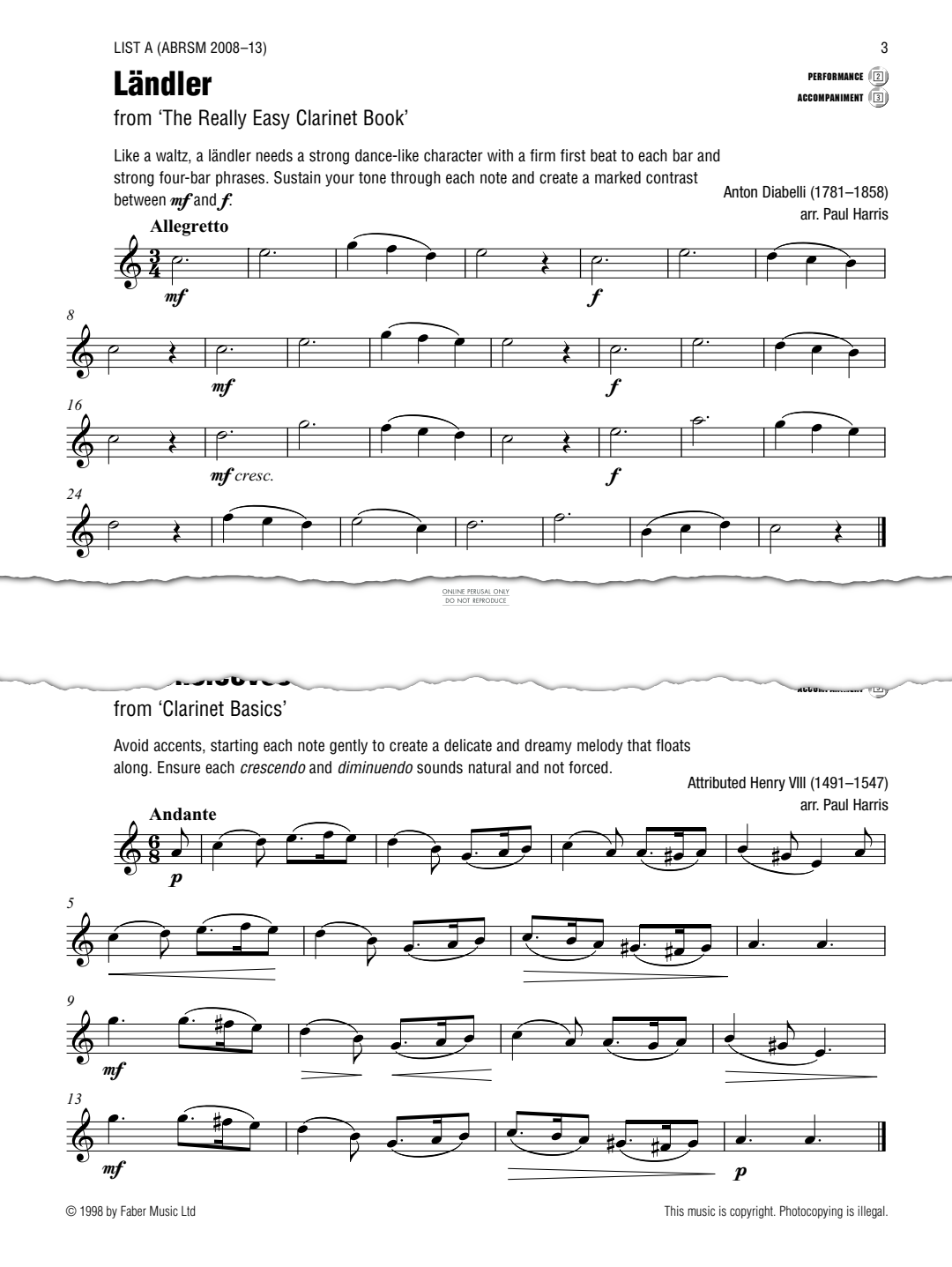 Produktgalerie: Seite 1 von 1 Greensleeves, Henry VIII, Klarinette, Klavier