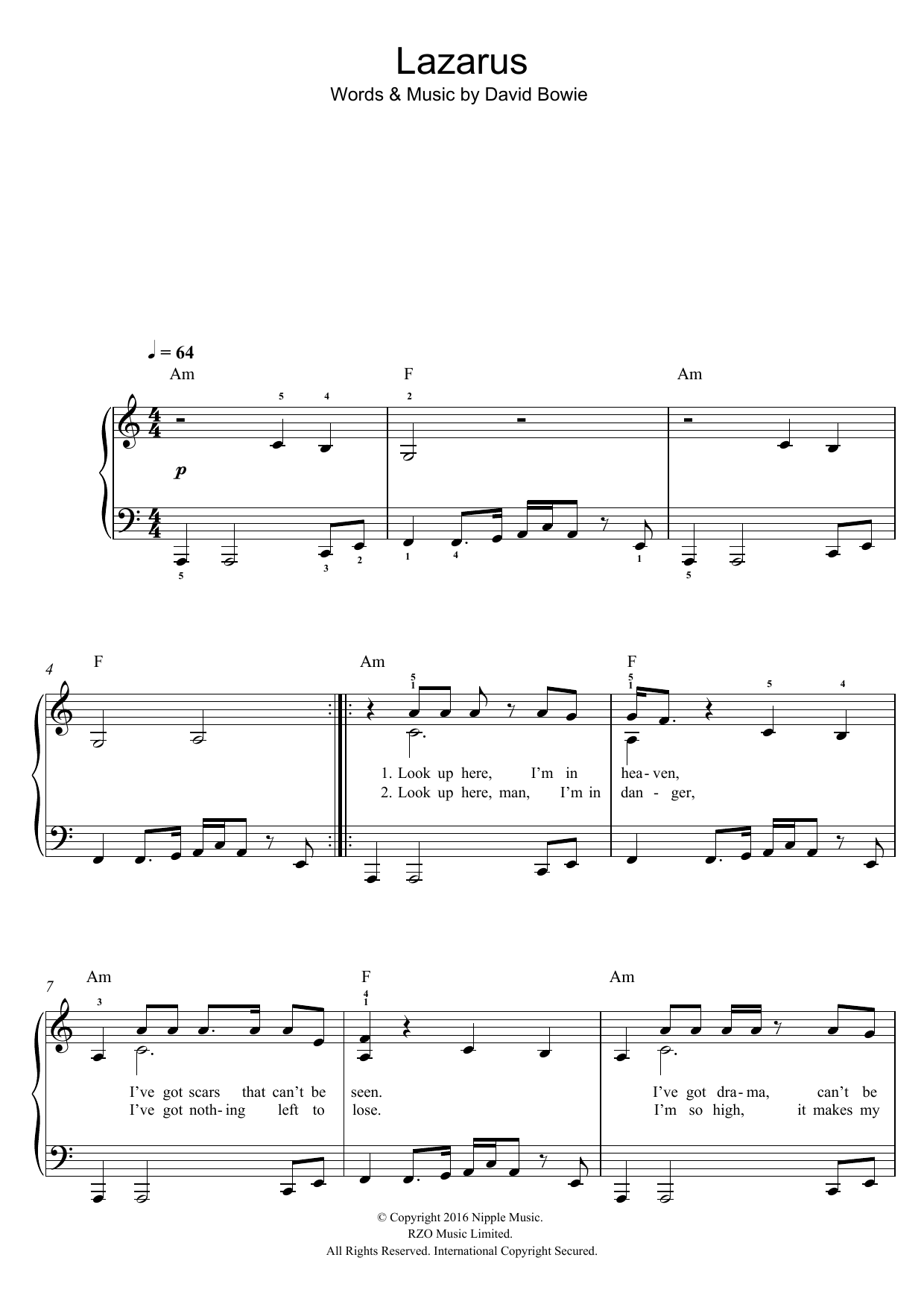 Produktgalerie: Seite 1 von 1 Lazarus, David Bowie, Klavier