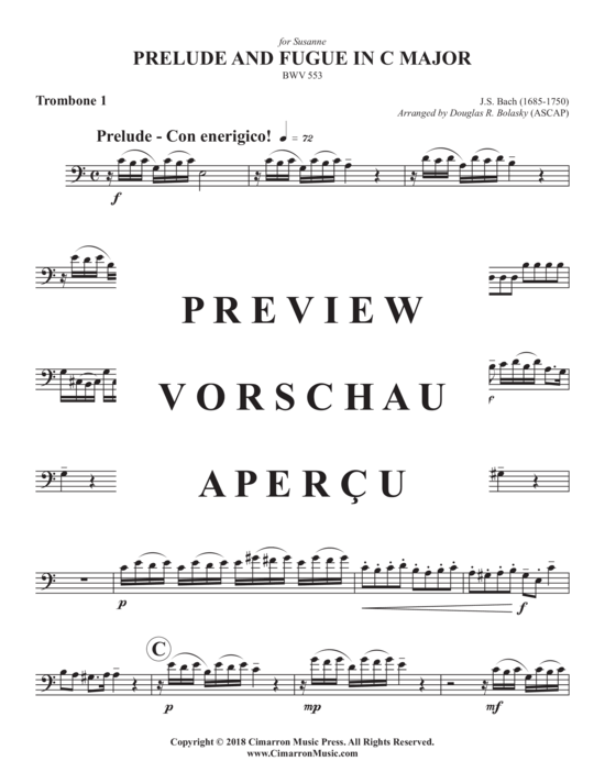 Product gallery: Page 6 of 13 Prelude and Fugue in C Major , , (Trombone Quartet)