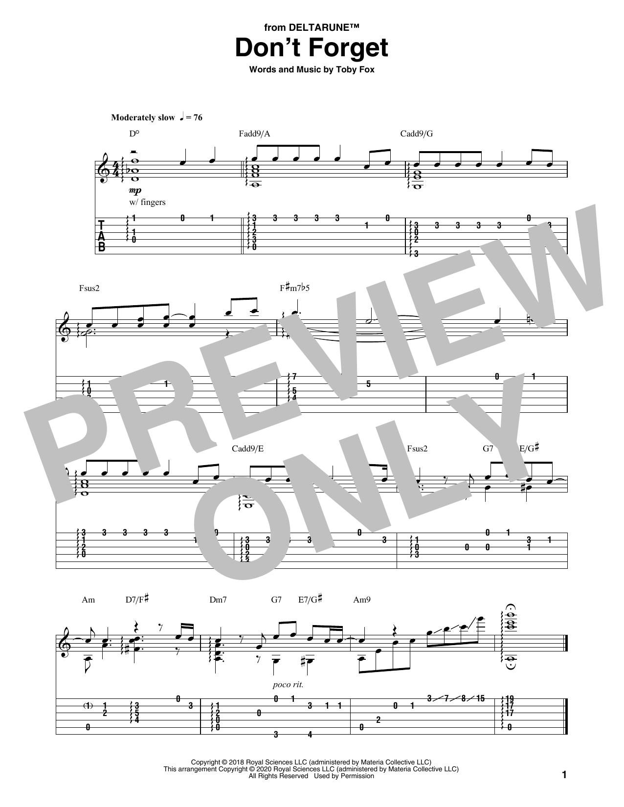 Produktbild zu: Don't Forget (from Deltarune)