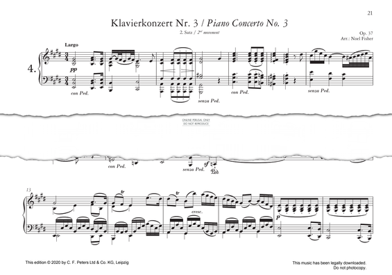 Produktgalerie: Seite 1 von 1 Piano Concerto No. 3 in C minor, Op. 37, 2nd movement, Ludwig van Beethoven, Klavier