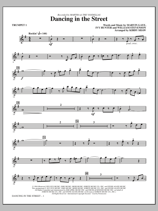Produktgalerie: Seite 1 von 1 Dancing In The Street - Bb Trumpet 1, Kirby Shaw, Chor