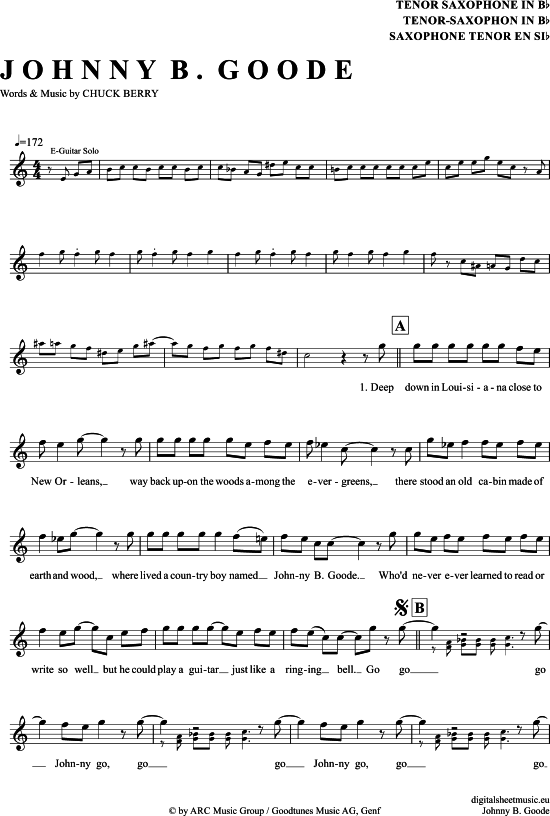 gallery: Johnny B. Goode , Berry, Chuck, (Tenor-Sax)