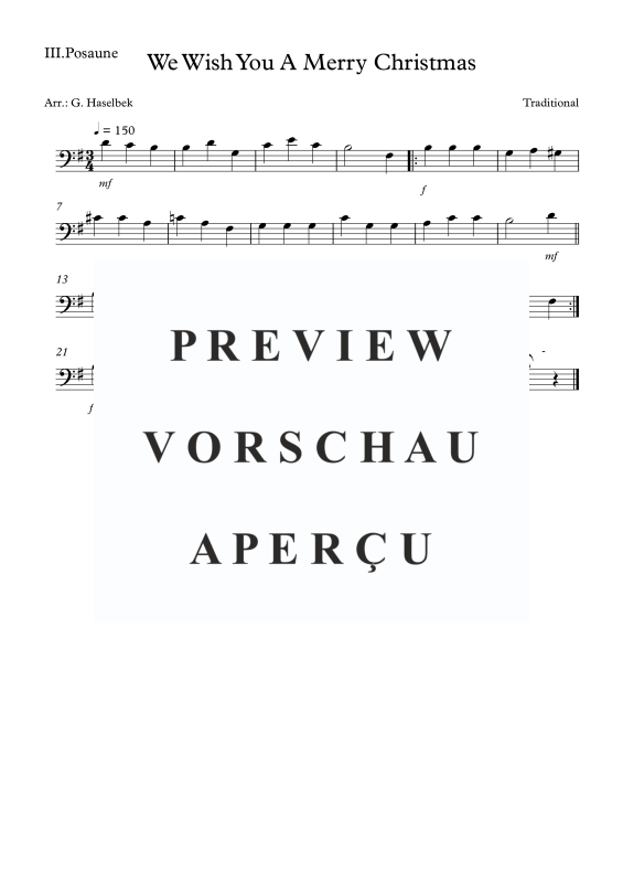 Produktgalerie: Seite 7 von 9 We Wish You A Merry Christmas, , (Blechbläserquartett)