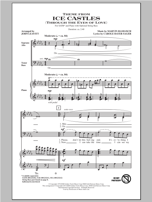 Produktbild zu: Theme From Ice Castles (Through The Eyes Of Love)