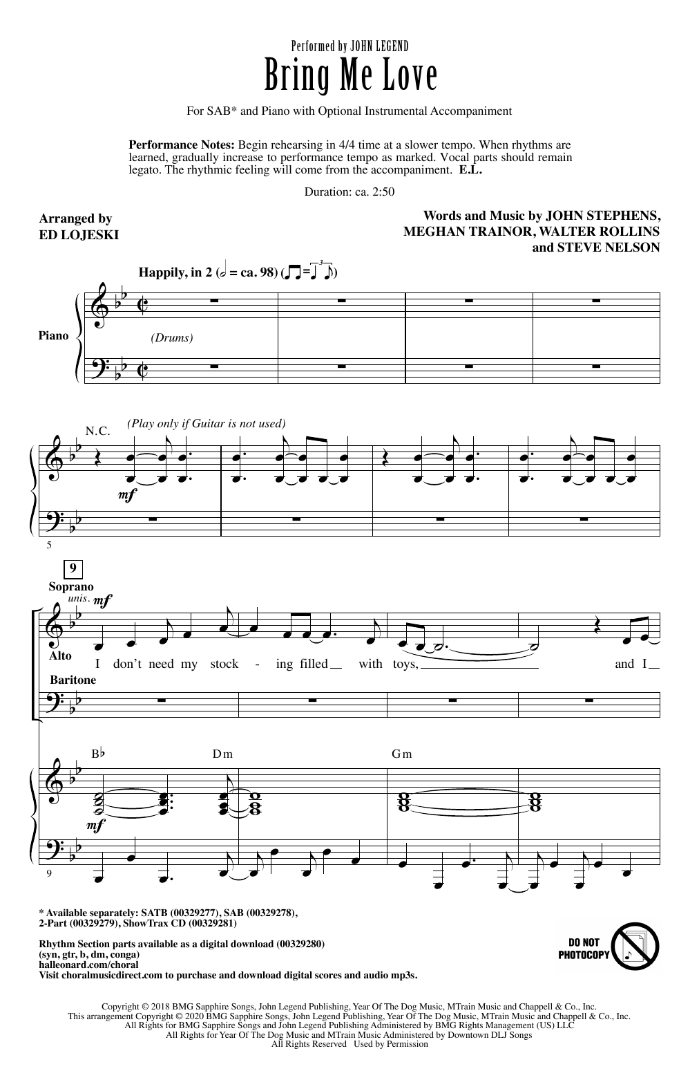 Product picture to: Bring Me Love (arr. Ed Lojeski)
