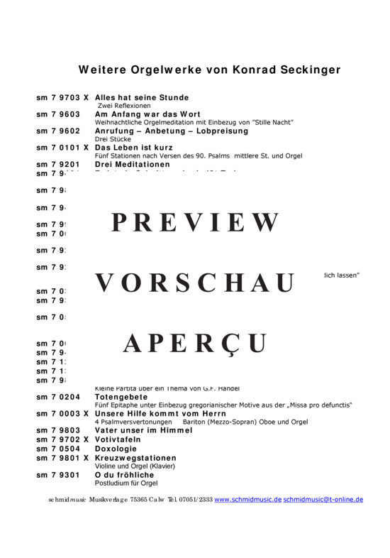 Produktgalerie: Seite 5 von 5 Concertino , , (Blechbläserquintett + Orgel) Trompete 1 in B