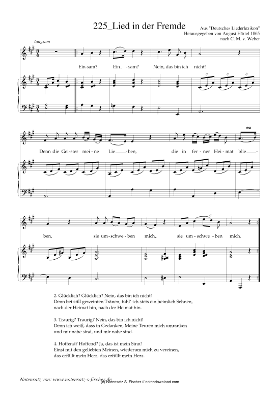 Product picture to: Lied in der Fremde Carl Maria von Weber, 1786-1826