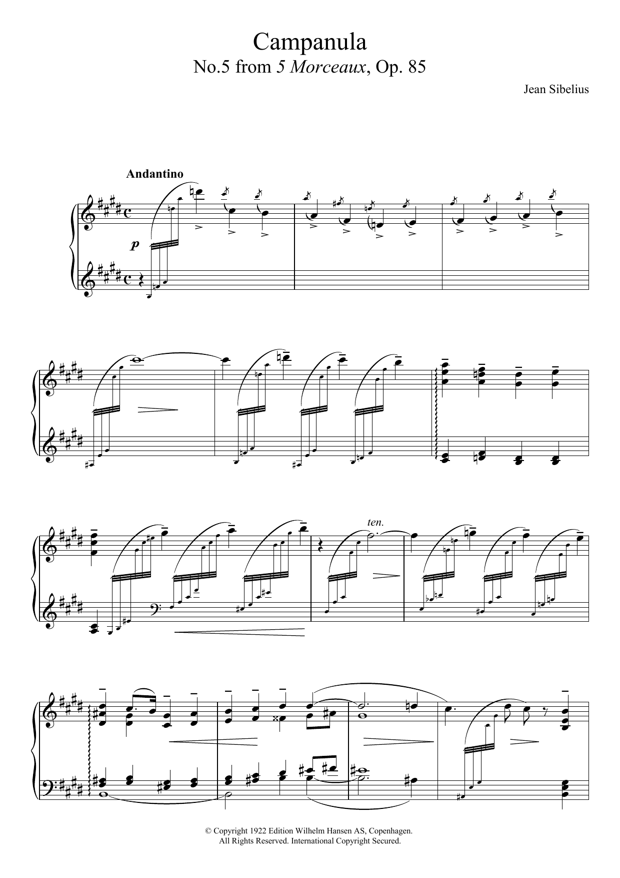 Product picture to: 5 Morceaux, Op.85 - V. Campanula