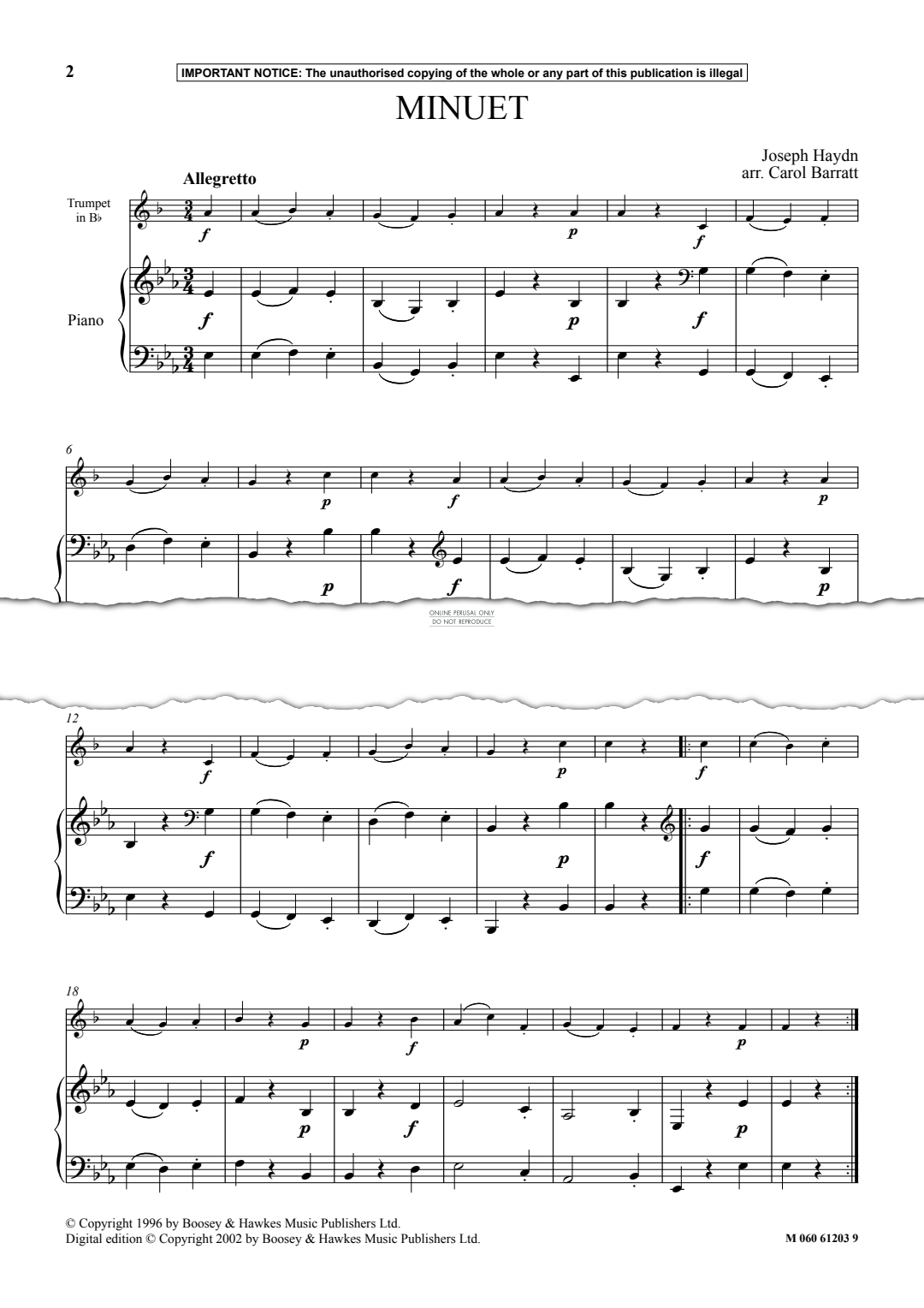 gallery: Minuet, Joseph Haydn, Klavier, Trompete