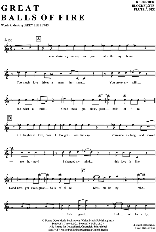 Product gallery: Page 1 of 4 Great balls of fire , Lewis, Jerry Lee, (recorder)