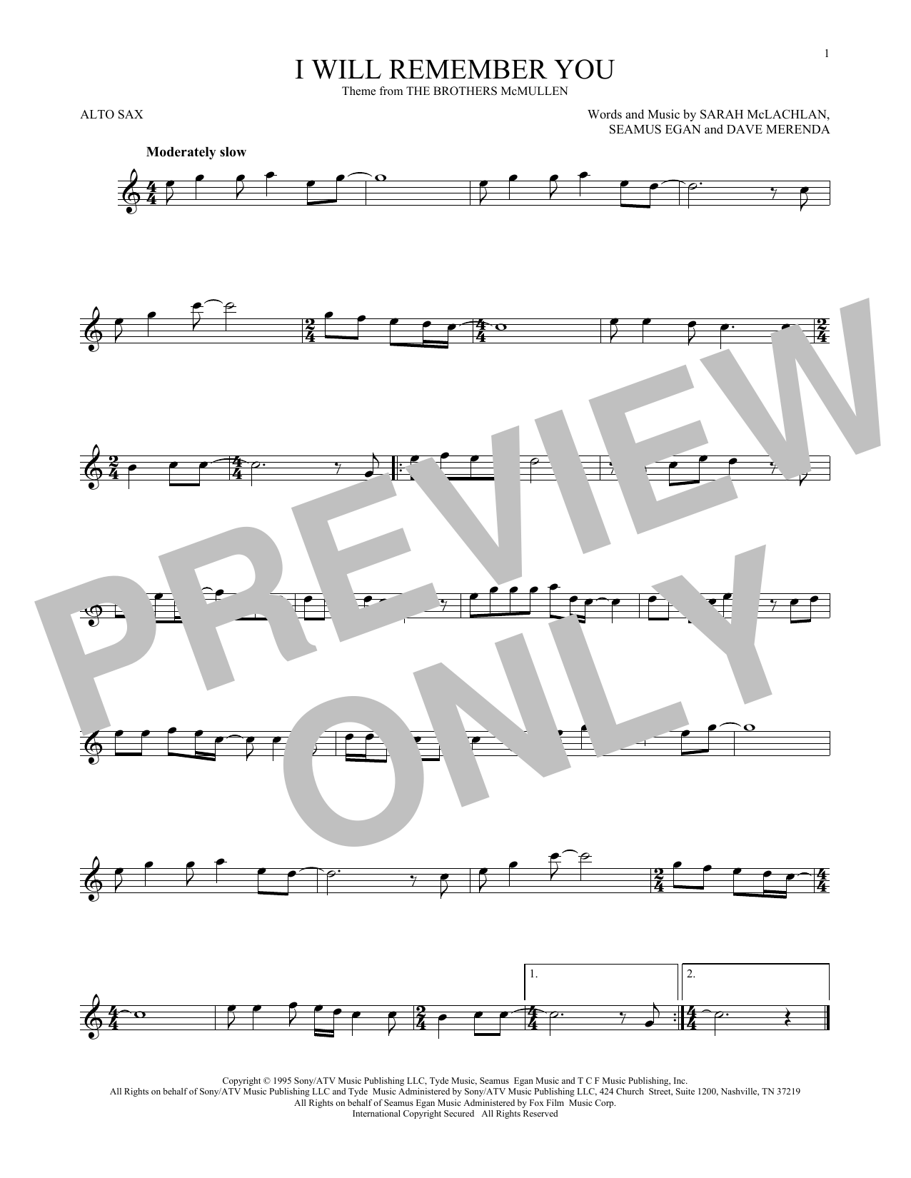 Product gallery: Page 1 of 1 I Will Remember You, Sarah McLachlan