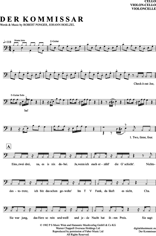 Produktgalerie: Seite 1 von 5 Der Kommissar , Falco, (Violoncello)