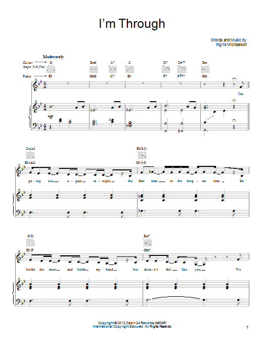 Produktgalerie: Seite 1 von 1 I'm Through, Ingrid Michaelson, Gesang, Gitarre, Klavier