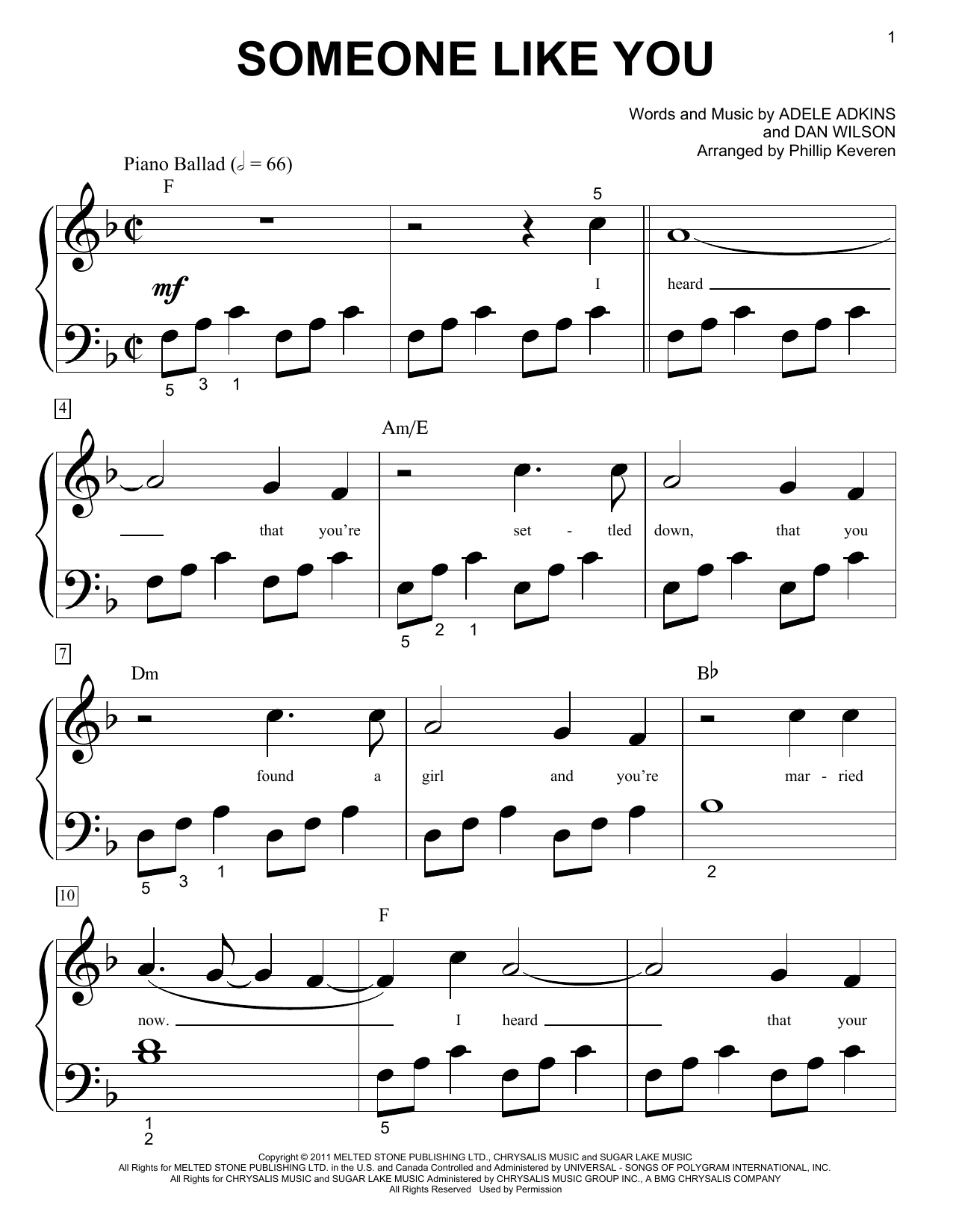 Product picture to: Someone Like You (arr. Phillip Keveren)