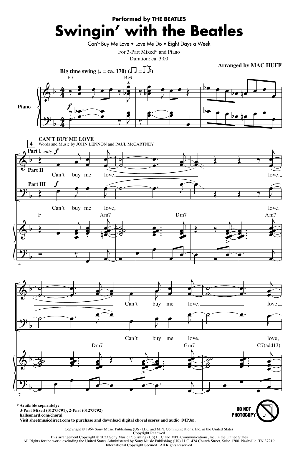 Produktgalerie: Seite 1 von 1 Swingin' With The Beatles (Medley) (arr. Mac Huff), The Beatles, Chor