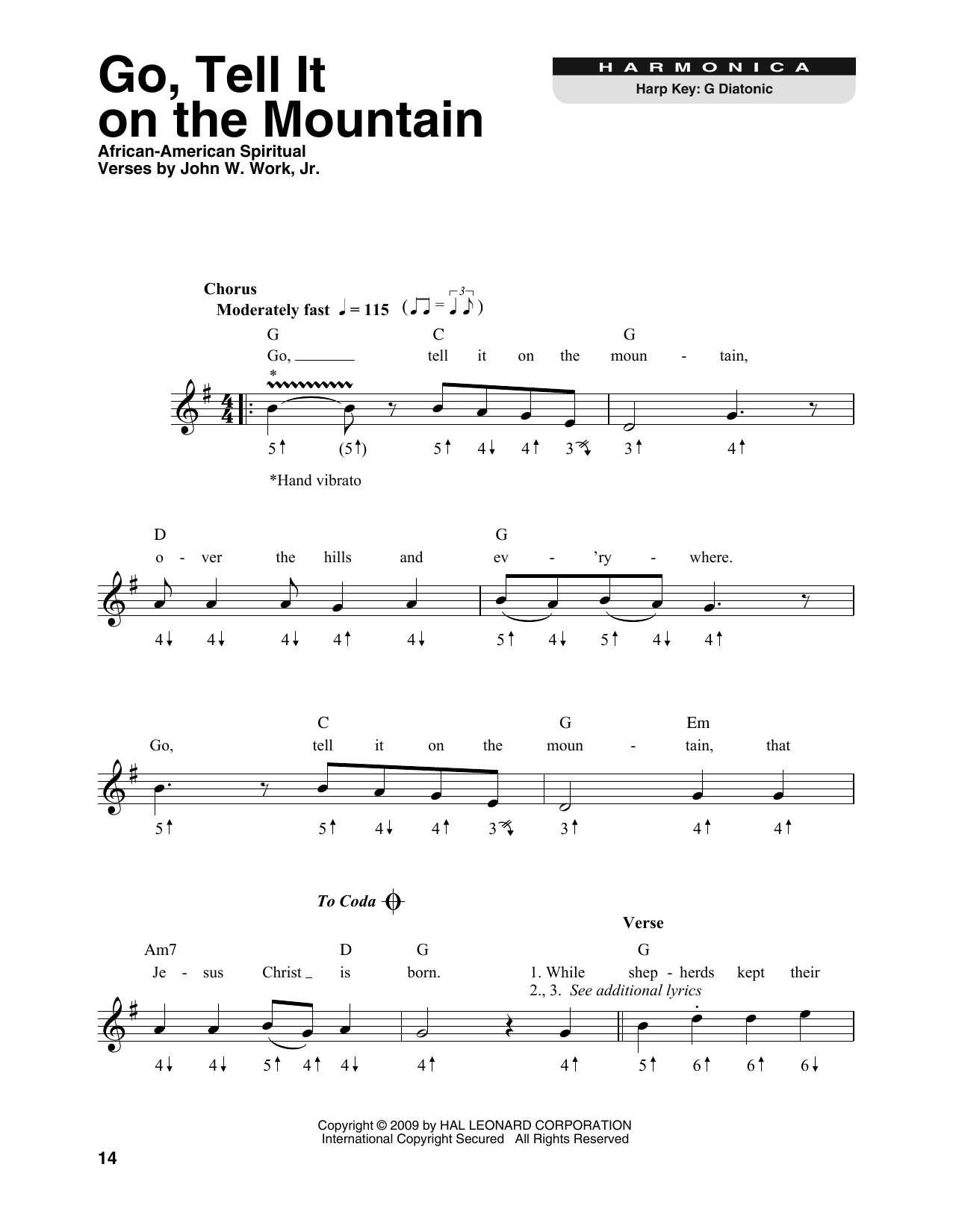 Product gallery: Page 1 of 1 Go, Tell It On The Mountain, African American Spiritual
