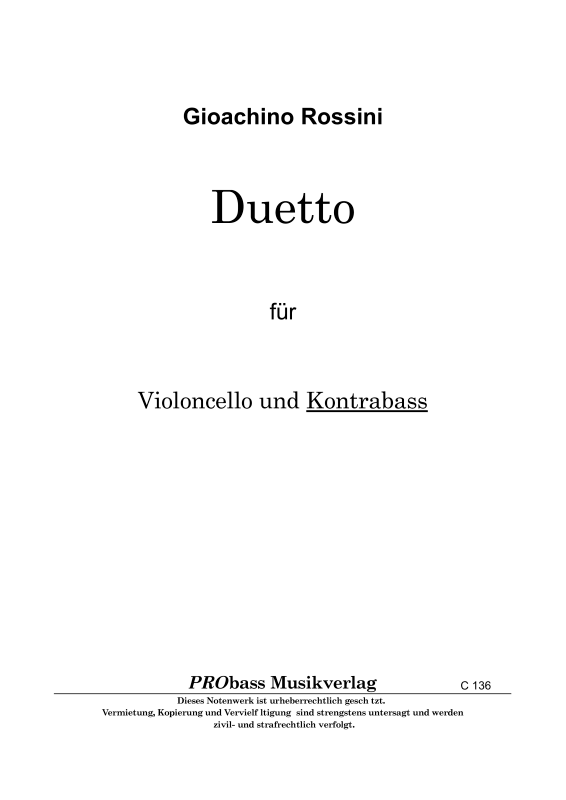 Produktbild zu: DuettoGioachino Rossini