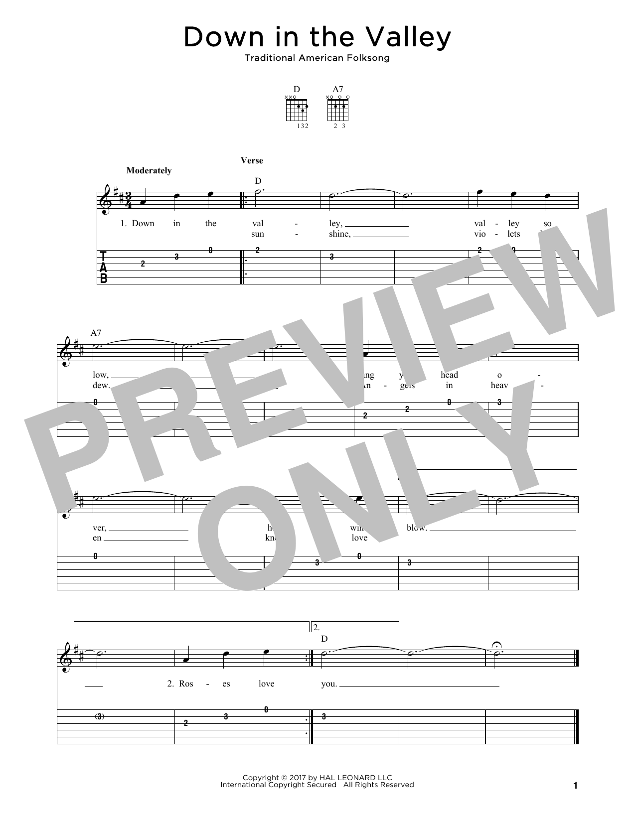 Product gallery: Page 1 of 1 Down In The Valley, Traditional American Folksong
