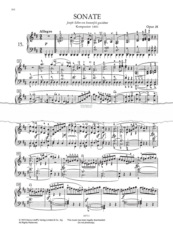Produktbild zu: Piano Sonata No. 15 In D Major, Op.28
