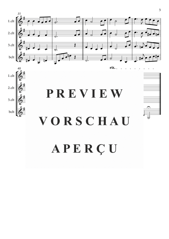 Produktgalerie: Seite 4 von 8 Guter Mond du gehst so stille, , Klarinettenquartett
