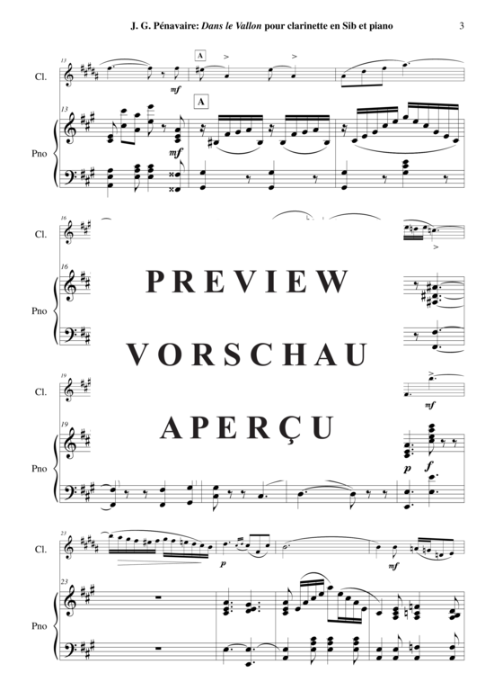 Product gallery: Page 4 of 19 Dans Le Vallon , , (clarinet in Bb + piano)