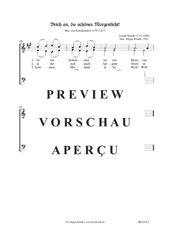 Product gallery: Page 3 of 3 Brich an, du schönes Morgenlicht! , , (mixed choir)