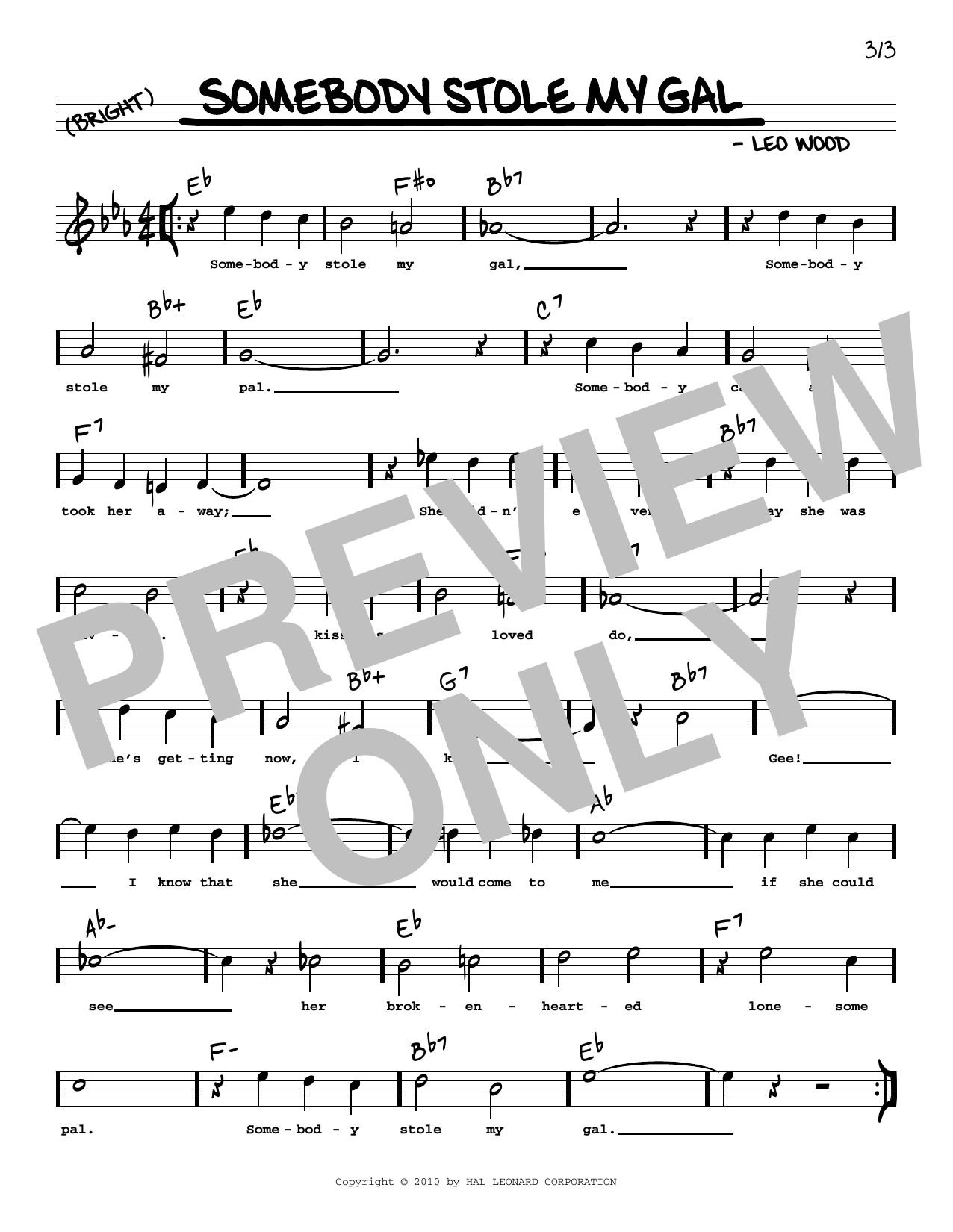 Produktgalerie: Seite 1 von 1 Somebody Stole My Gal (arr. Robert Rawlins), Leo Wood