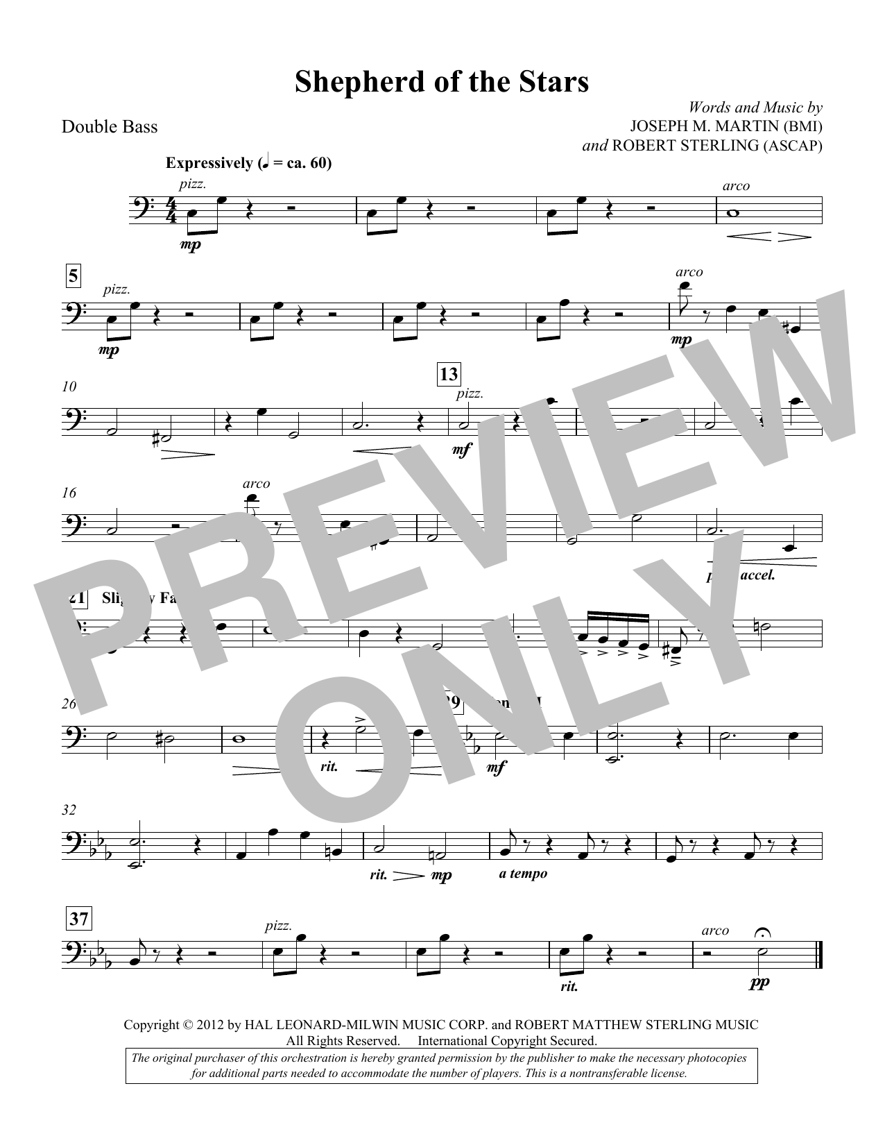 Product picture to: Shepherd Of The Stars - Double Bass
