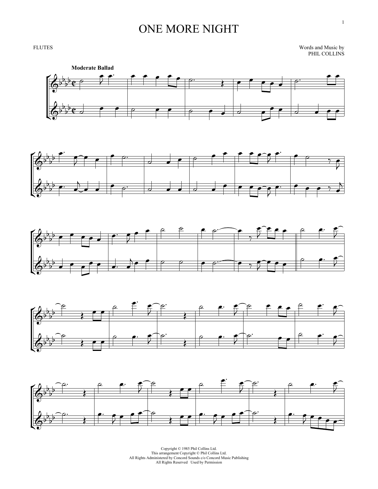 Product gallery: Page 1 of 1 One More Night, Phil Collins