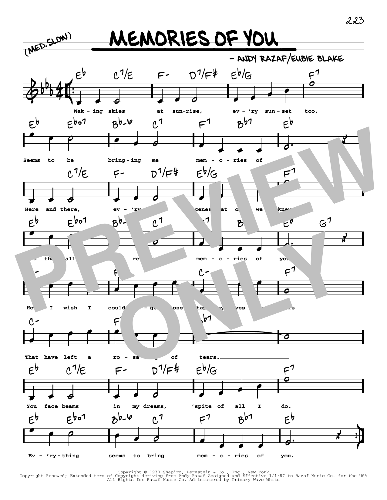 Product picture to: Memories Of You (arr. Robert Rawlins)