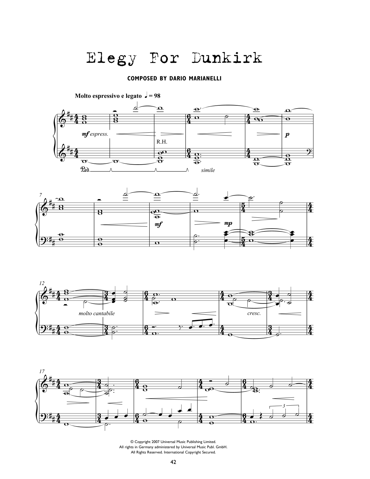 Produktbild zu: Elegy For Dunkirk (from Atonement)