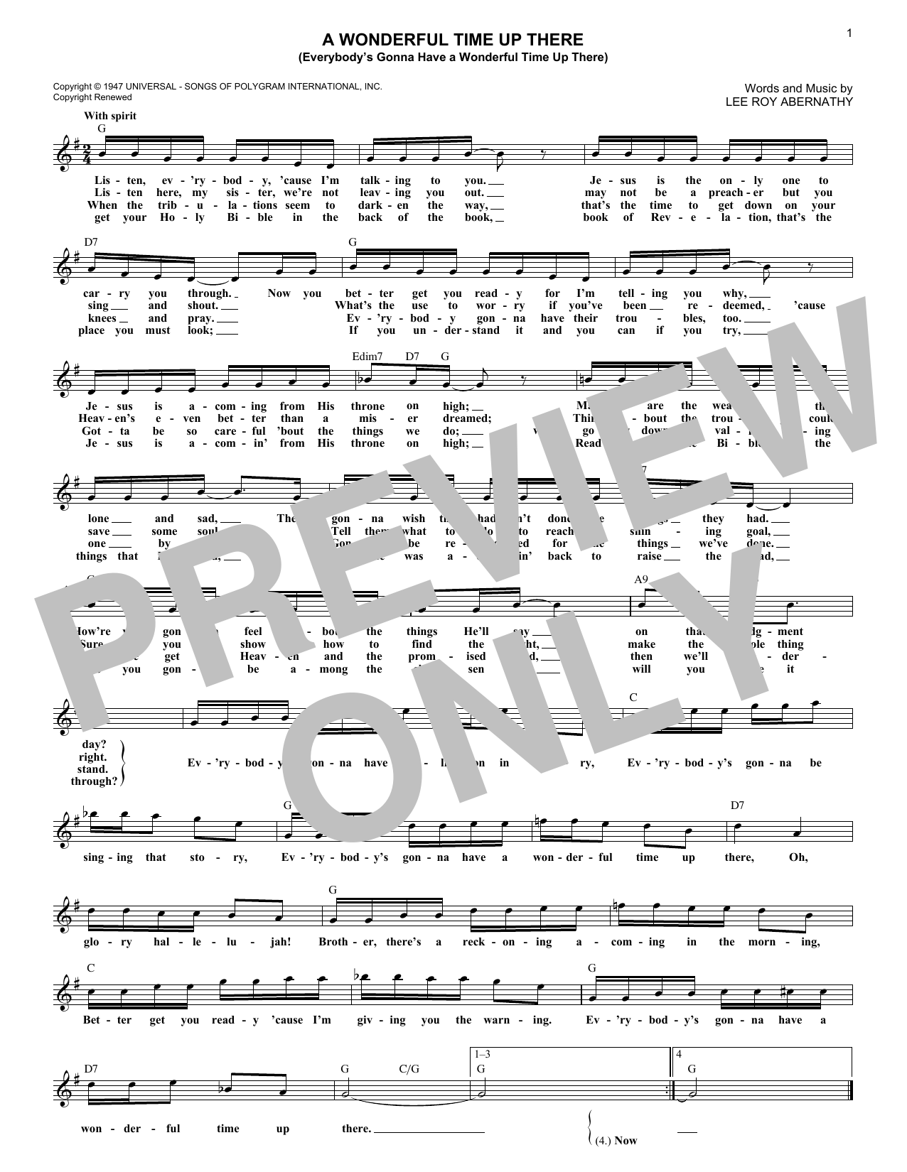 Produktbild zu: A Wonderful Time Up There (Everybody's Gonna Have A Wonderful Time Up There)