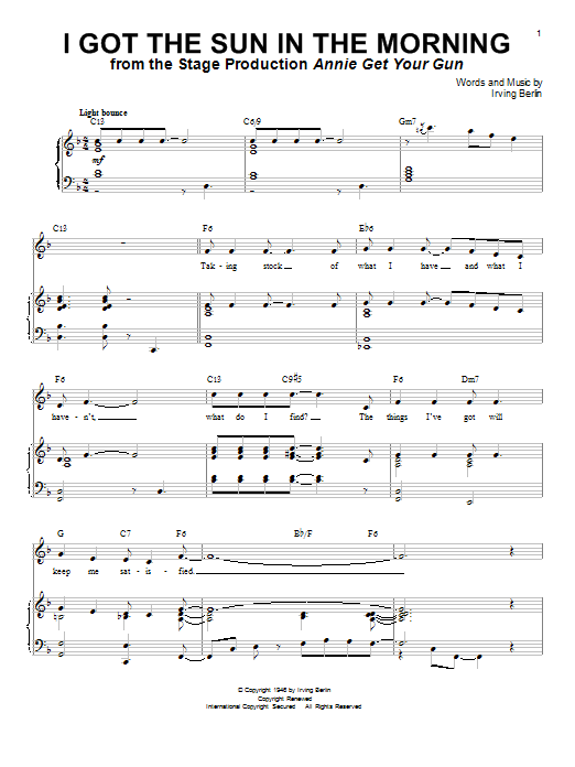 Produktgalerie: Seite 1 von 1 I Got The Sun In The Morning, Irving Berlin, Gesang, Klavier